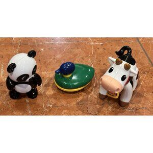 TOLO PANDA COW FIRST FRIENDS AMBI MALLARD DUCK BATH TOYS LOT 3 EUC